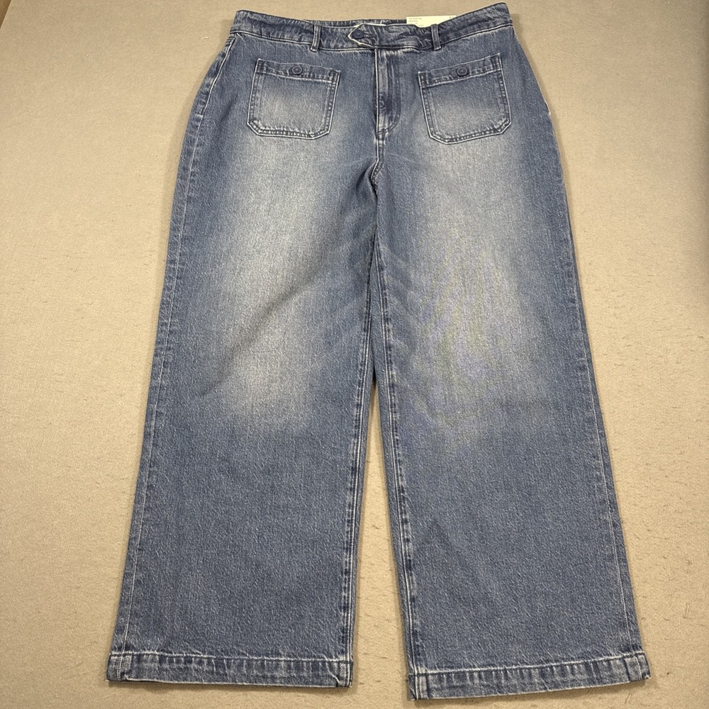 LOFT Jeans Womens 14/32  THE Wide Leg High rise Curvy  NWT